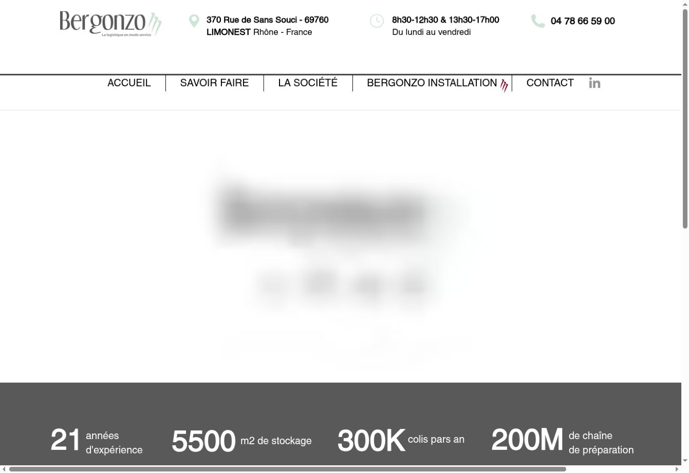 Aperçu du site internet Bergonzo Logistique