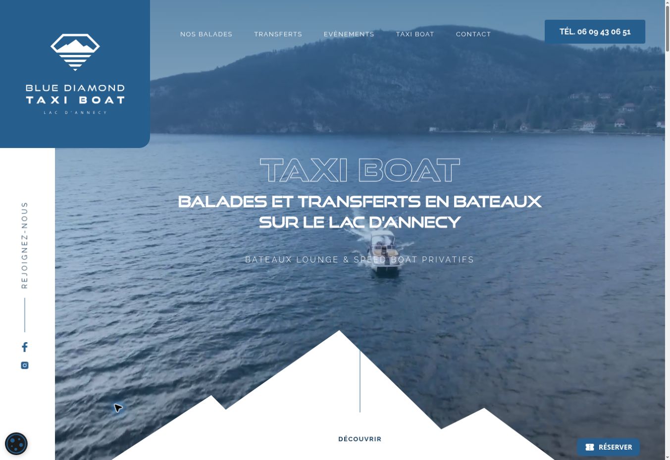 Aperçu du site Blue Diamond Taxi Boat