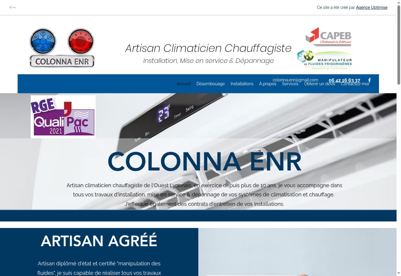Aperçu du site internet Colonna ENR