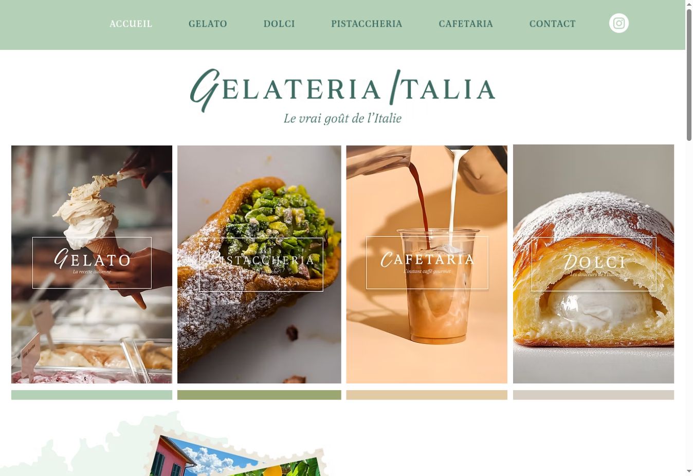 Aperçu du site internet Gelateria Italia