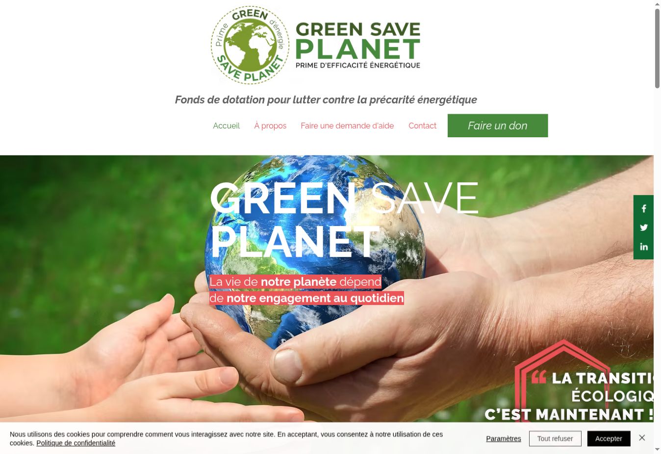 Aperçu du site internet Green Save Planet
