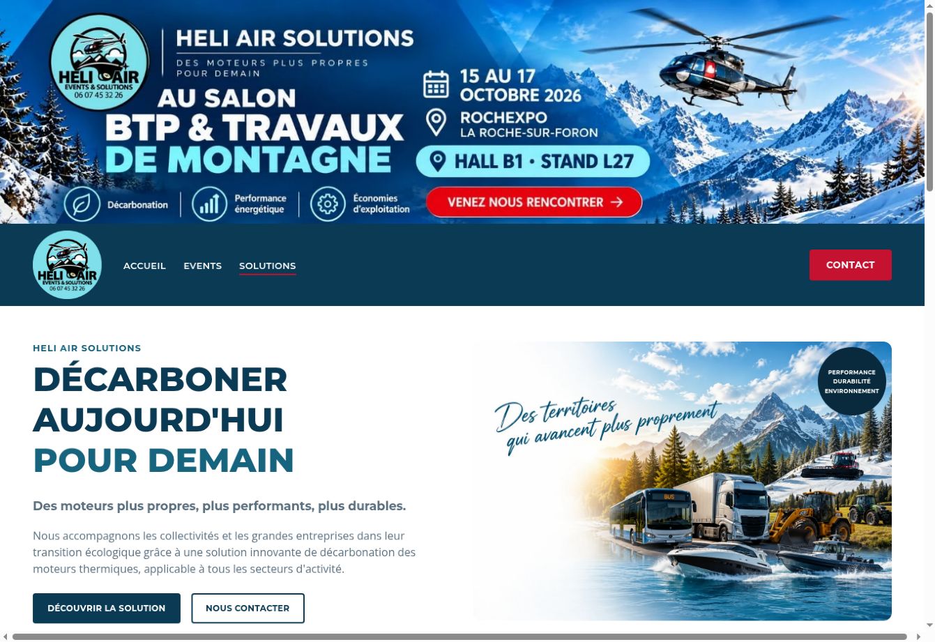 Aperçu du site internet Heli Air