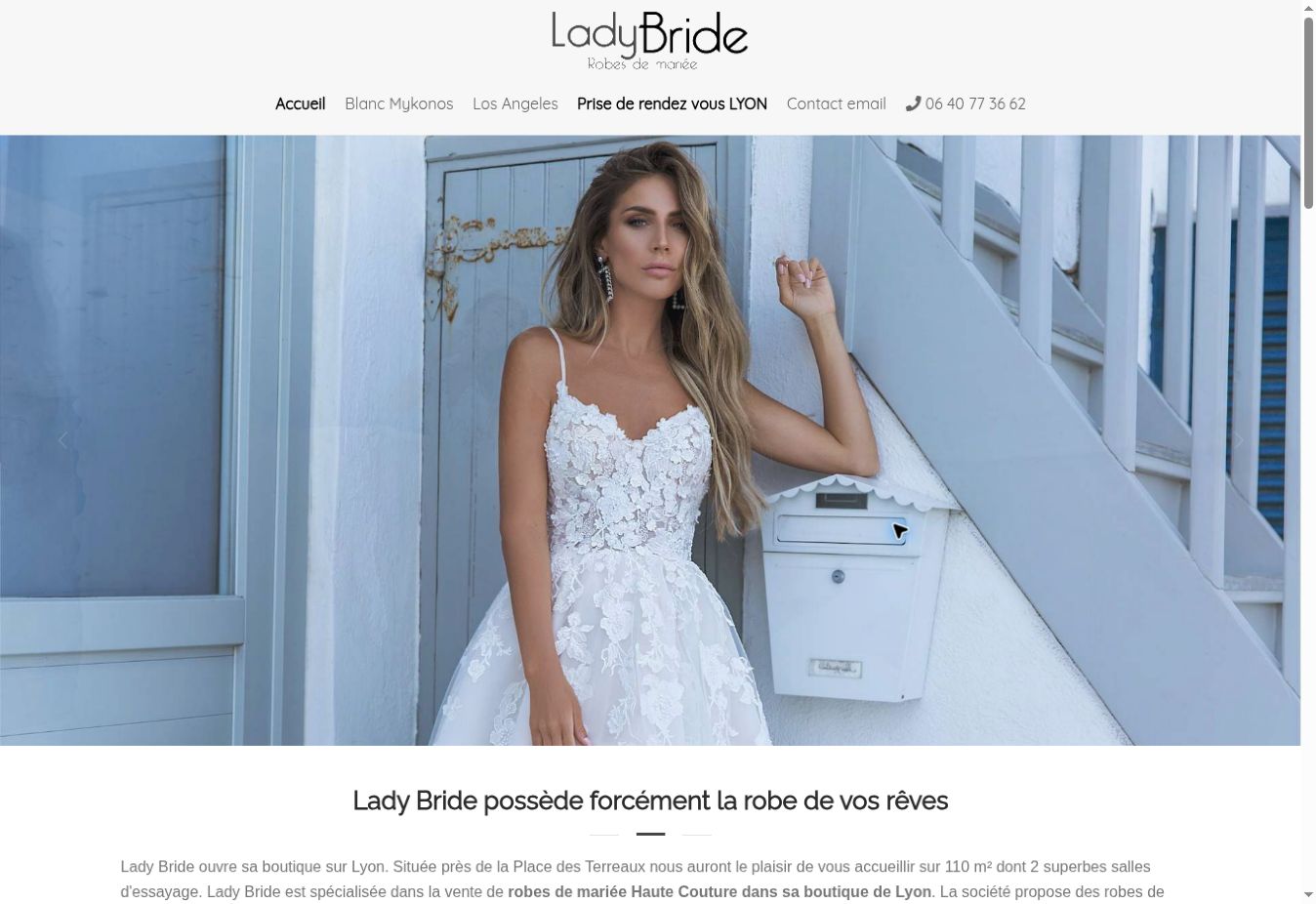 Aperçu du site internet Lady Bride