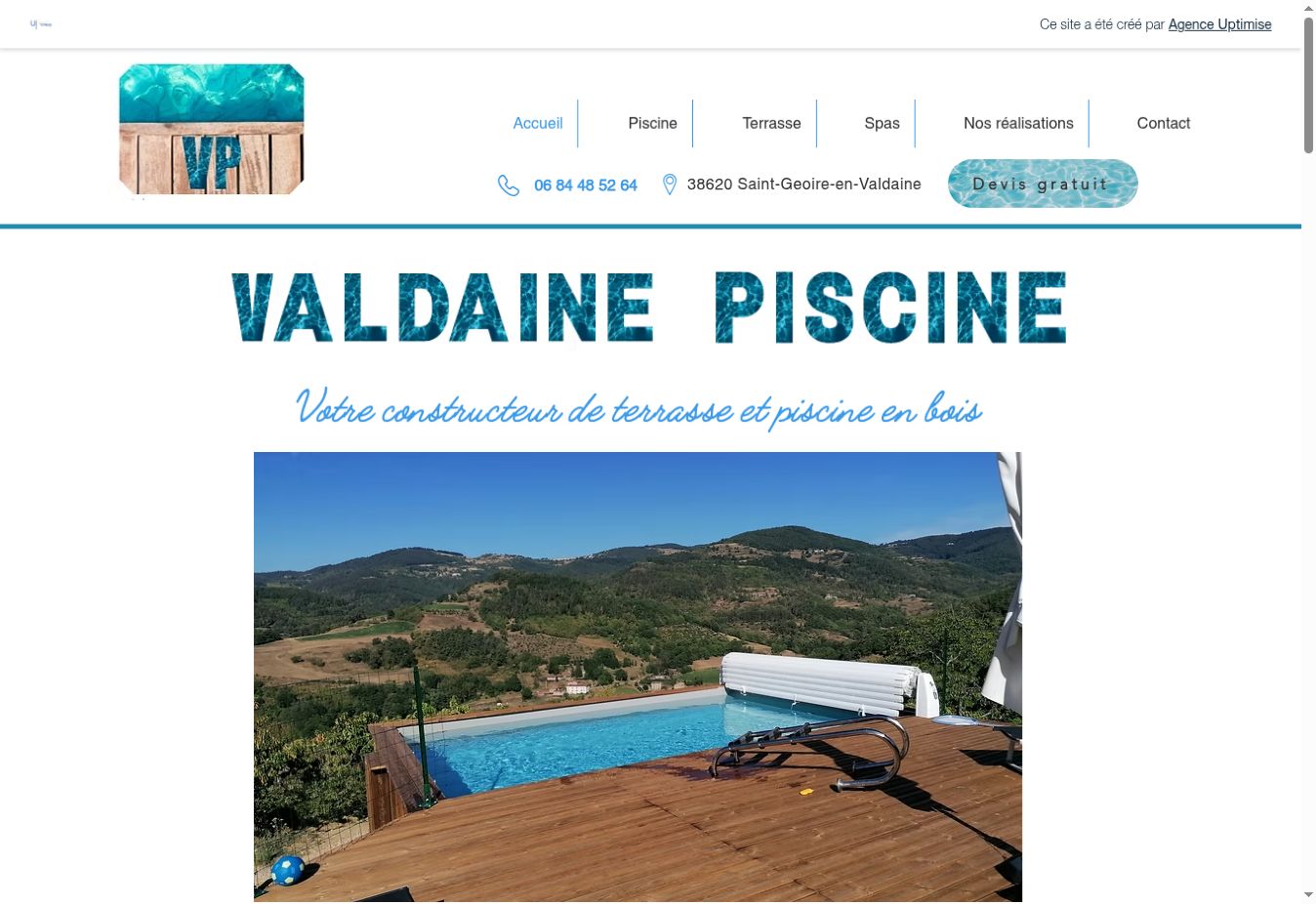 Aperçu du site internet Valdaine Piscine